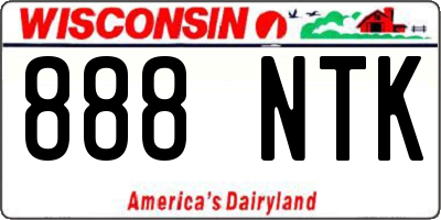 WI license plate 888NTK