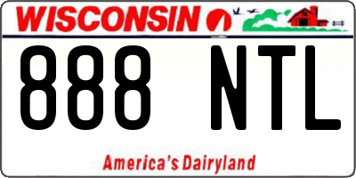 WI license plate 888NTL