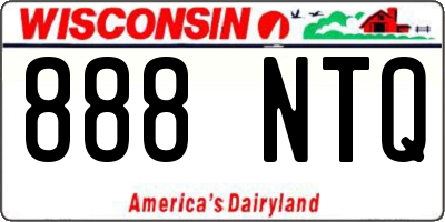 WI license plate 888NTQ