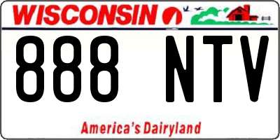 WI license plate 888NTV