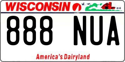 WI license plate 888NUA