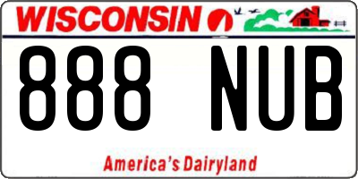 WI license plate 888NUB