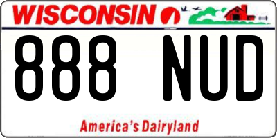 WI license plate 888NUD