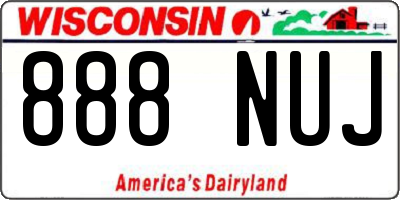 WI license plate 888NUJ