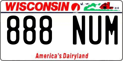 WI license plate 888NUM