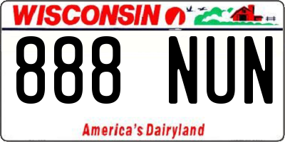 WI license plate 888NUN