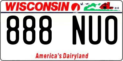WI license plate 888NUO