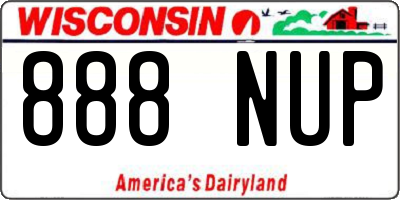 WI license plate 888NUP