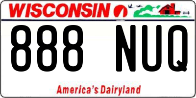 WI license plate 888NUQ