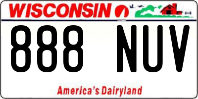 WI license plate 888NUV