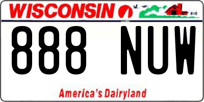 WI license plate 888NUW