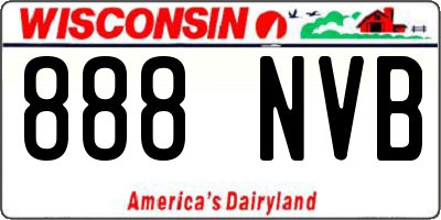 WI license plate 888NVB