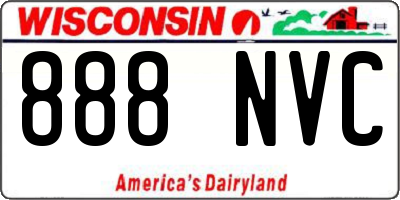 WI license plate 888NVC