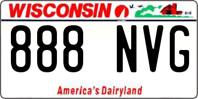 WI license plate 888NVG