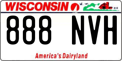 WI license plate 888NVH