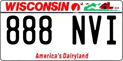 WI license plate 888NVI