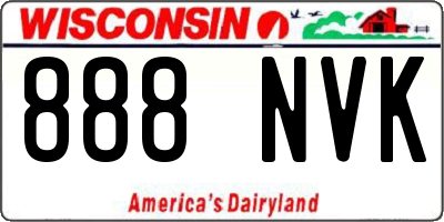 WI license plate 888NVK