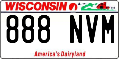 WI license plate 888NVM