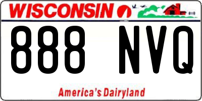 WI license plate 888NVQ