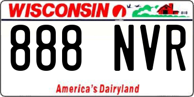 WI license plate 888NVR