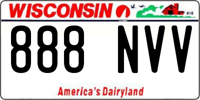 WI license plate 888NVV