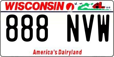 WI license plate 888NVW