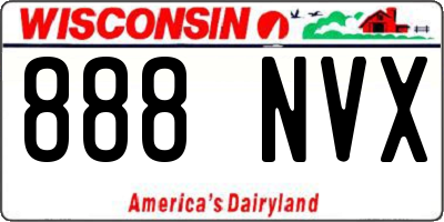 WI license plate 888NVX