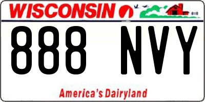 WI license plate 888NVY