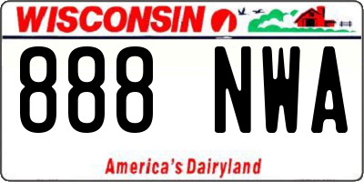 WI license plate 888NWA
