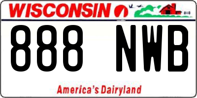 WI license plate 888NWB