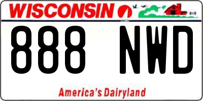 WI license plate 888NWD