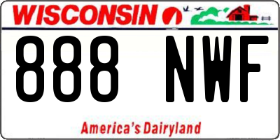 WI license plate 888NWF