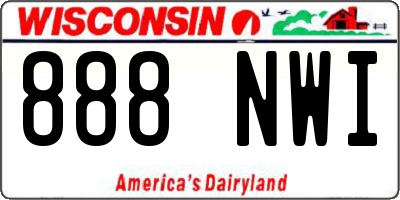 WI license plate 888NWI