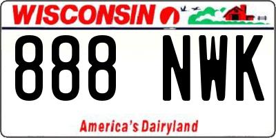 WI license plate 888NWK