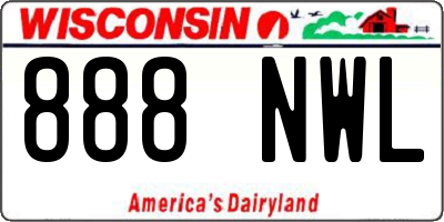 WI license plate 888NWL