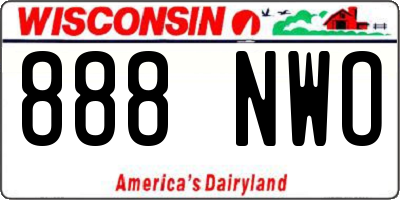 WI license plate 888NWO