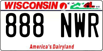 WI license plate 888NWR