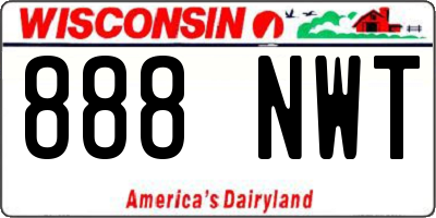 WI license plate 888NWT