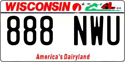 WI license plate 888NWU