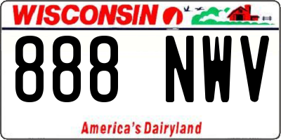 WI license plate 888NWV