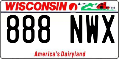 WI license plate 888NWX