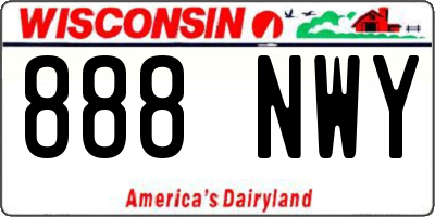 WI license plate 888NWY