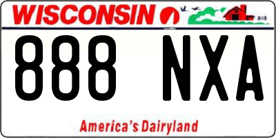 WI license plate 888NXA