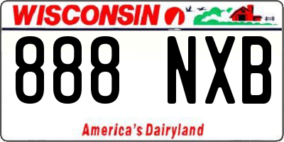 WI license plate 888NXB