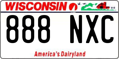 WI license plate 888NXC