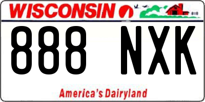 WI license plate 888NXK