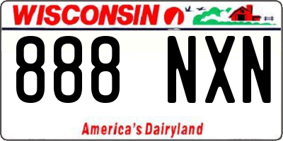 WI license plate 888NXN