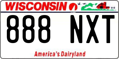 WI license plate 888NXT