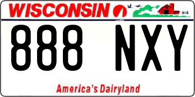 WI license plate 888NXY