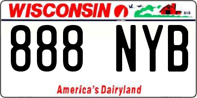 WI license plate 888NYB